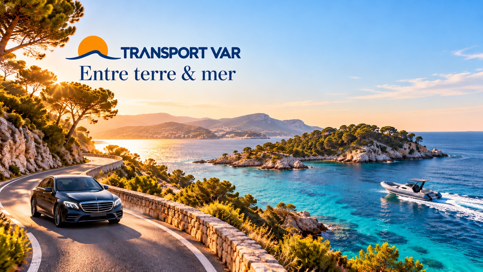 Transport Var — Entre terre & mer. Chauffeur privé sur le littoral et sorties en bateau.