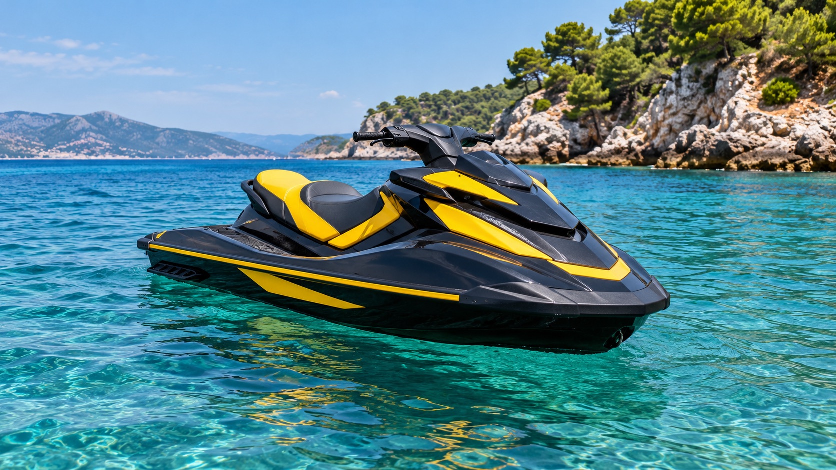 Illustration d’un jet-ski sur la Méditerranée